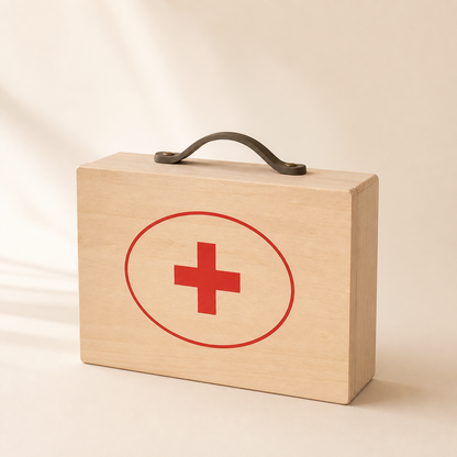 Cura — Maletín de doctor de madera y silicona