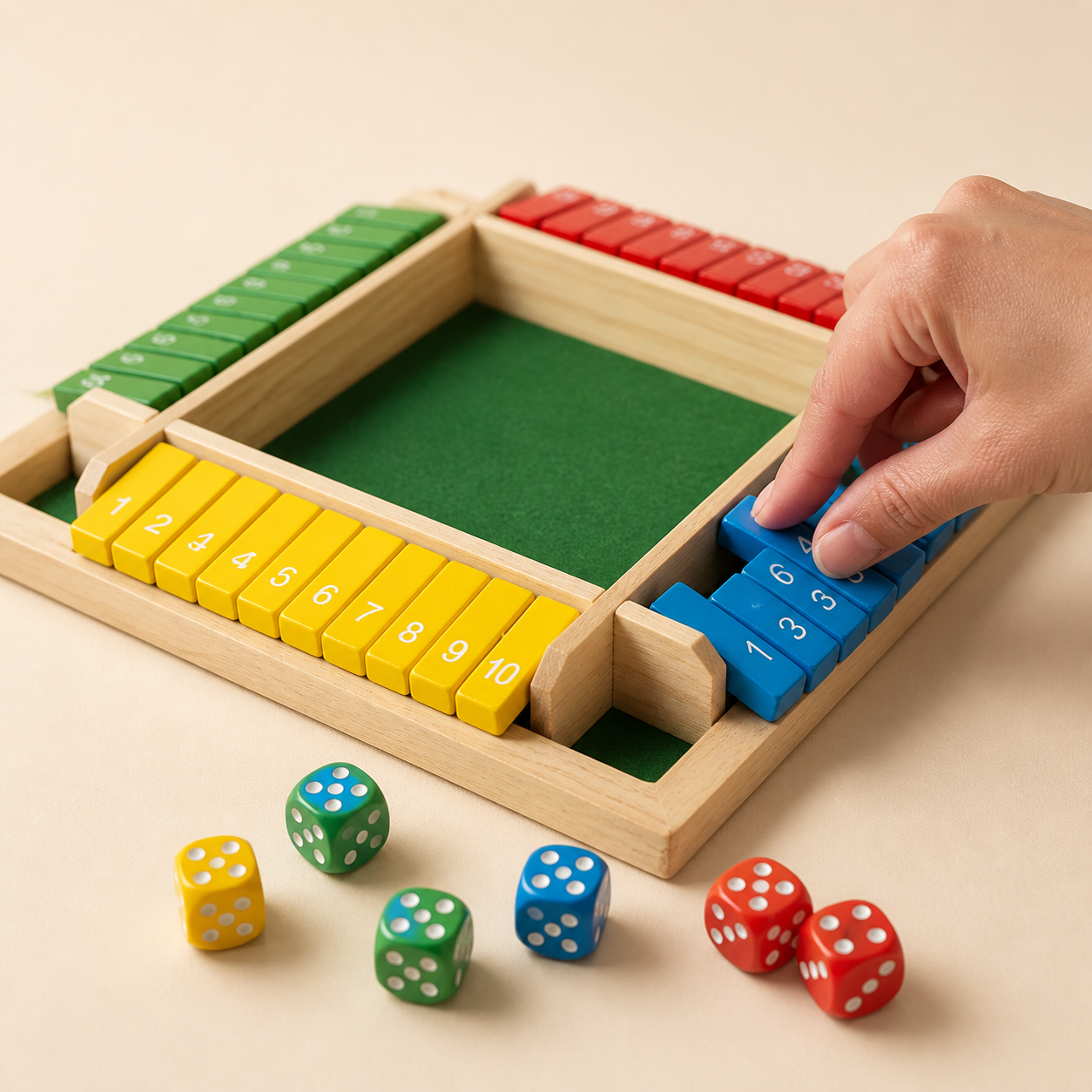 Numo — Juego de dados y cálculo en madera